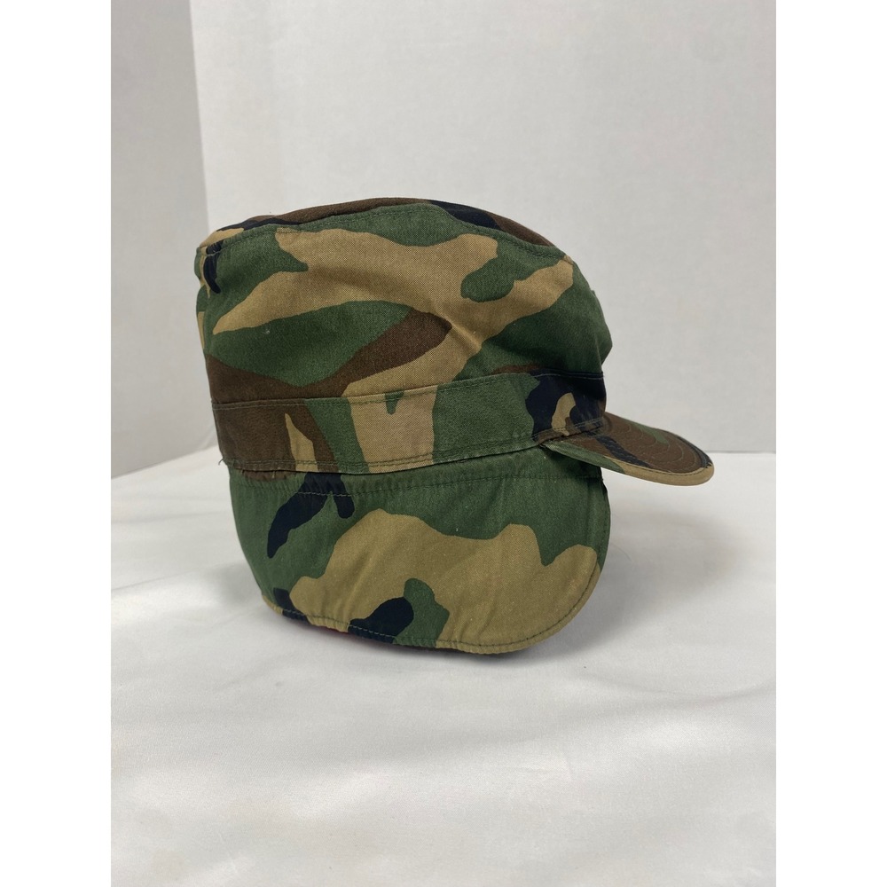 US Military Woodland Camo BDU Field Patrol Cap Size 6 7/8 Genuine Issue Vintage